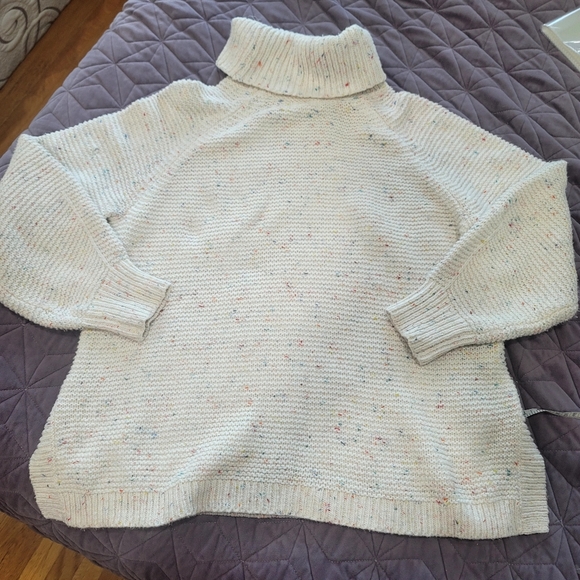 Lou & Grey Funnel Neck oversized cozy rainbow chip sweater size Small - Picture 15 of 15